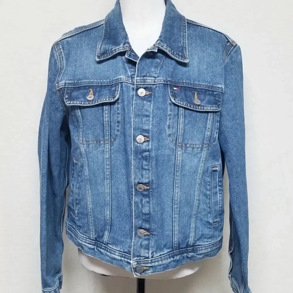 VINTAGE Y2K Tommy Hilfiger Goose Denim Jacket XL